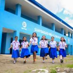 Newly turned over SMFI building in Suaybaguio-Riña Elementary School to aid grade one and grade two students with four new classrooms a week after an earthquake.