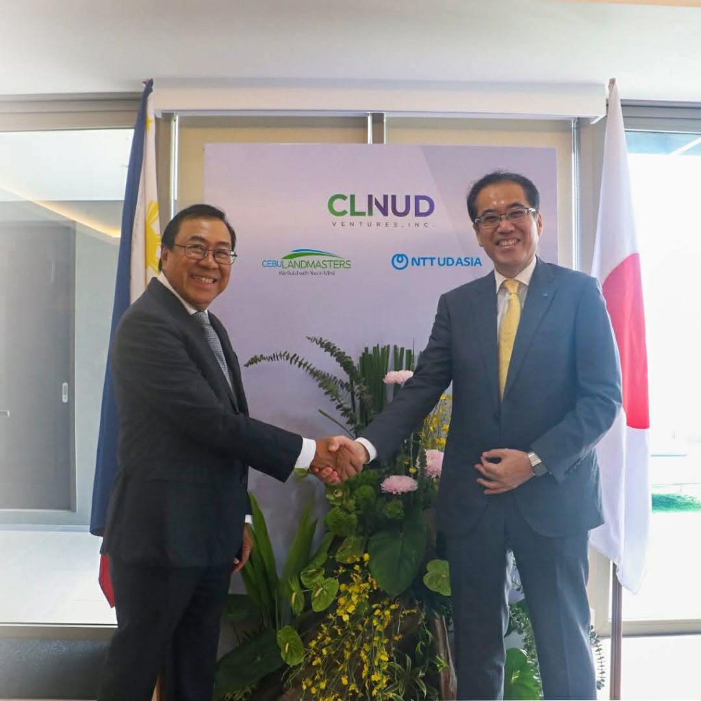 Cebu Landmasters, Inc. (CLI) chairman and CEO Jose Soberano III and NTTUD president and CEO Kou Ikeda
